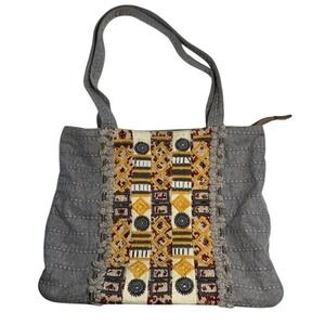 Myra Bag Shoulder Bag Tote Women Gray Bohemian Festival Embroidered Beaded